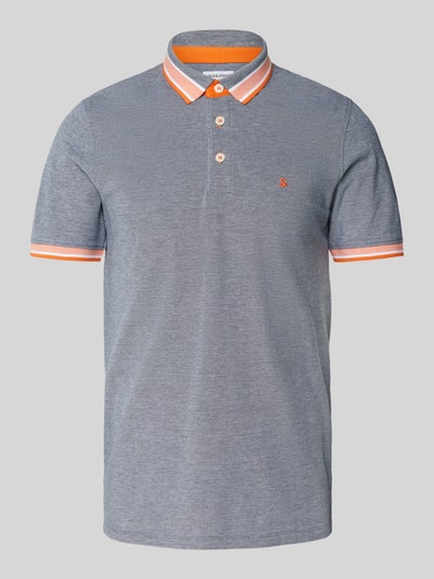 Jack & Jones Slim Fit Poloshirt mit Logo-Stitching Modell 'PAULOS' Marine 1