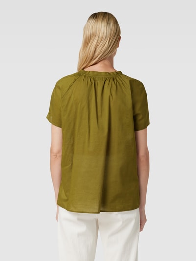 Marc O'Polo Bluzka z bawełny z dekoltem w serek Khaki 5