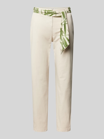 Christian Berg Woman Slim fit chino met strikceintuur Ecru - 2