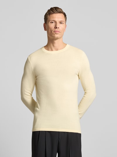 Drykorn Gebreide pullover met ribboorden, model 'Irmino' Offwhite - 4