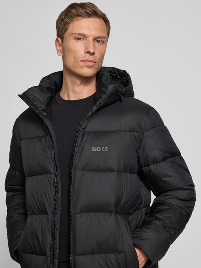 BOSS kurtka pikowana o kroju regular fit z nadrukiem z logo model 'CIKER' Czarny 3