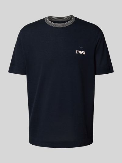 Emporio Armani T-Shirt mit Label-Stitching und Rundhalsausschnitt Marine 2