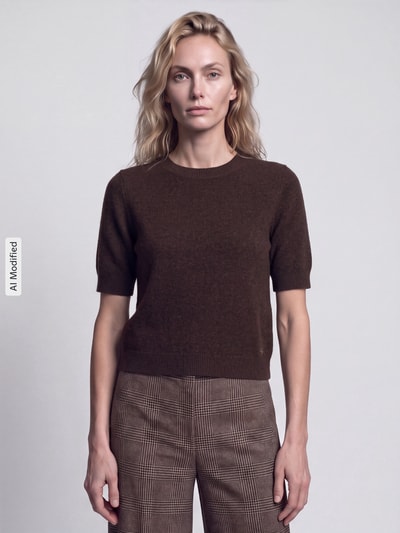 s.Oliver BLACK LABEL sweter o kroju regular fit z dodatkiem wełny Ciemnobrązowy 4