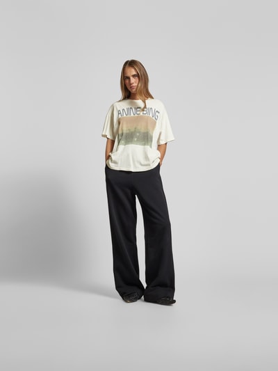 Anine Bing Oversized T-Shirt mit Label-Print Offwhite 1