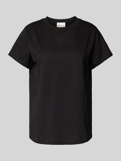 My Essential Wardrobe T-Shirt mit geripptem Rundhalsausschnitt Black 2