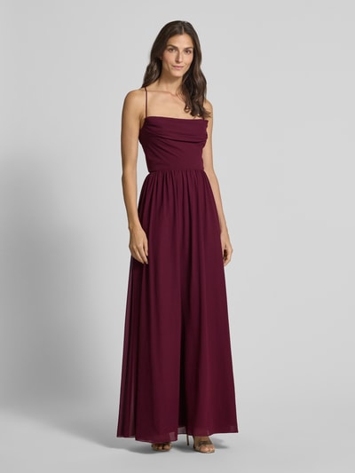 Laona Sukienka wieczorowa z cienkimi ramiączkami i marszczeniami Bordowy 4