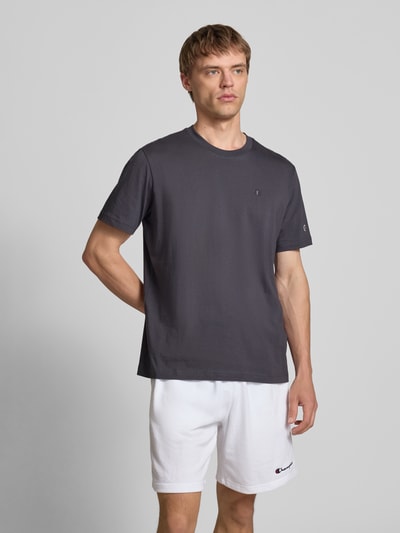CHAMPION T-Shirt mit Logo-Stitching Modell 'ICONS' Anthrazit 4