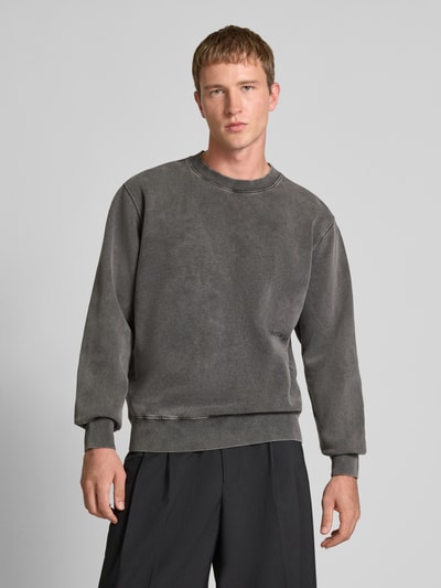Edwin Relaxed Fit Sweatshirt mit Statement-Stitching Modell 'Axiom' Anthrazit 4