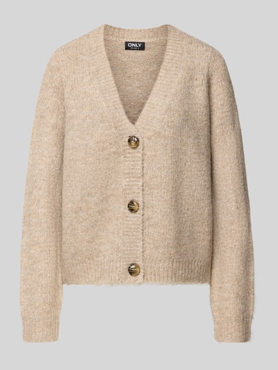 ONLY Loose Fit Strickjacke mit V-Ausschnitt Modell 'ZOEY' Altrosa Melange 2