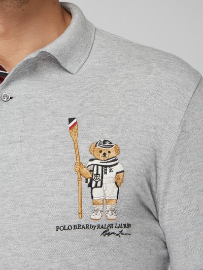 Polo Ralph Lauren Custom Slim Fit Poloshirt mit Polo Bear-Stickerei Mittelgrau Melange 5