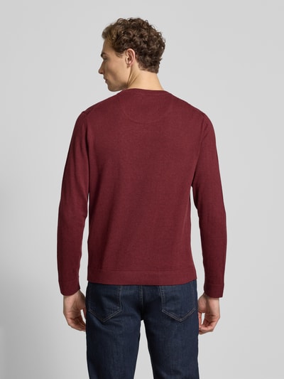 Tom Tailor Regular Fit Strickpullover aus reiner Baumwolle Bordeaux 5