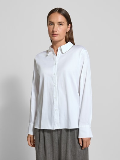 comma Regular fit blouse met siersteentjes Wit - 4