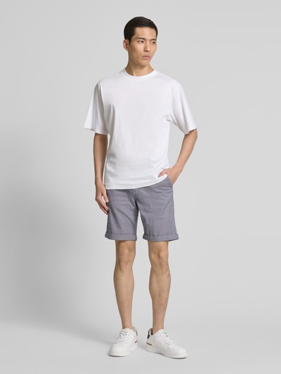 SELECTED HOMME Slim Fit Shorts mit Strukturmuster Modell 'LUTON' Blau Melange 1