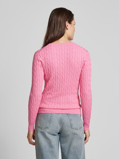 Gant Strickpullover mit Label-Stitching Pink 5