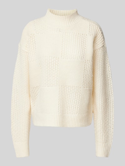 Vero Moda Regular fit gebreide pullover met opstaande kraag, model 'MOON' Beige - 2