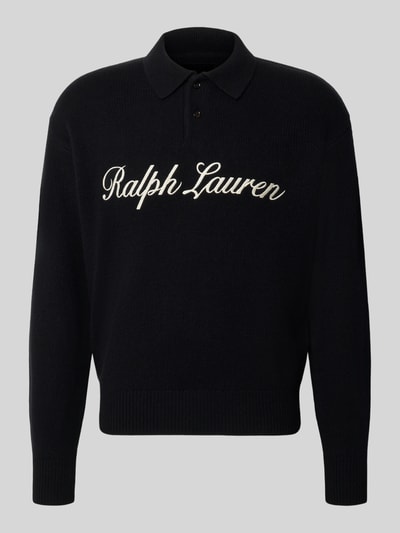 Produktfoto, Regular Fit Sweatshirt aus Woll-Alpaka-Mix von Polo Ralph Lauren in zwart met gebreide textuur, Heren sweatshirt