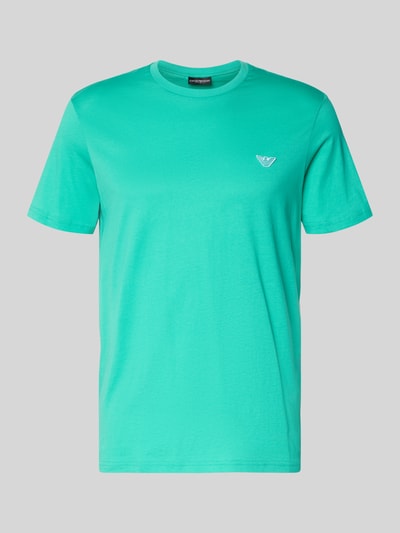 Emporio Armani T-Shirt mit Logo-Patch und Rundhalsausschnitt Tuerkis 2