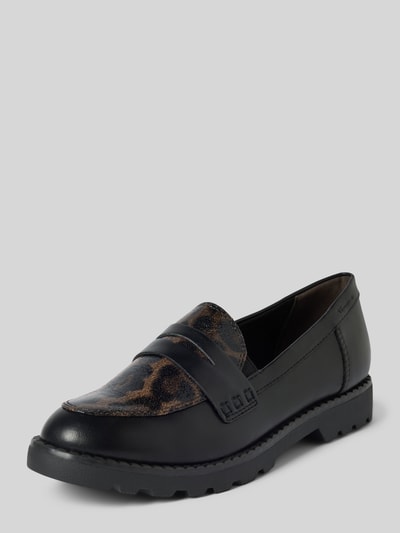 Tamaris Loafers met detail met dierenprint Zwart - 1