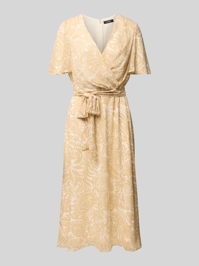 Lauren Ralph Lauren Knielange wikkeljurk met V-hals, model 'FILSEE' Zand - 2