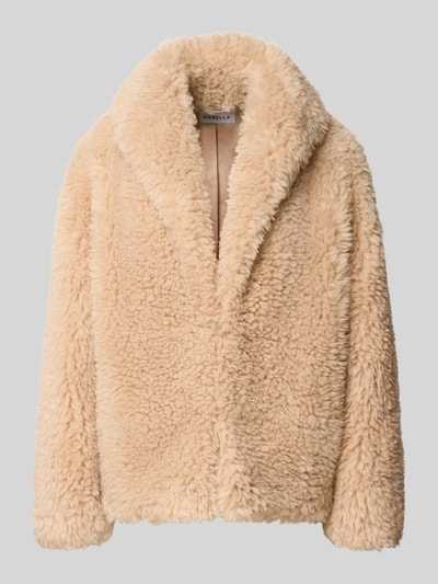 Produktfoto, Regular Fit Hose aus Teddyfell Modell 'COSETTA' von Marella in Beige, weiche Struktur, sichtbarer Reverskragen, einfarbig