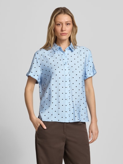 Jake*s Casual Regular fit Blouse van Viscosemix in All-over look Lichtblauw - 4