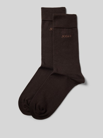 JOOP! Collection Socken mit Label-Print Dunkelbraun 1