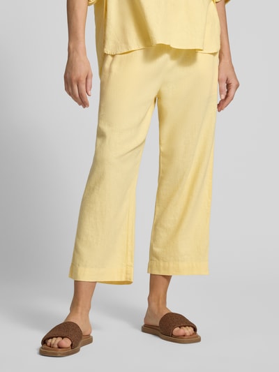 FREE/QUENT Wide Leg Pants mit elastischem Bund Modell 'Lava' GELB 4