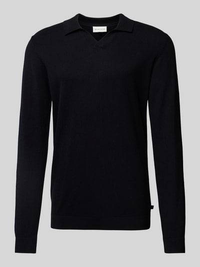 Tom Tailor Pullover aus Baumwoll-Kaschmir-Mix mit Polokragen Black 2