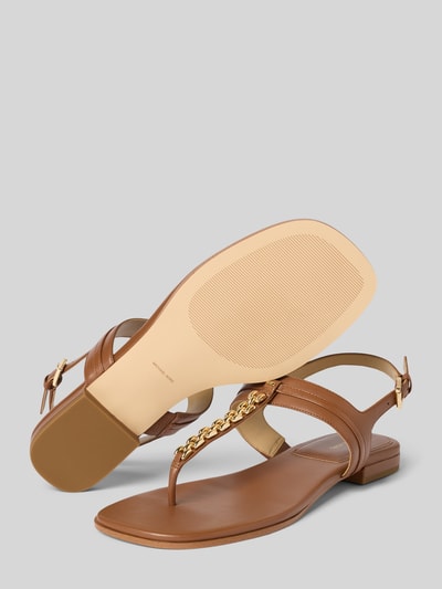 Productfoto, sandalen uit echt leer model 'Marcia' van MICHAEL Michael Kors, afgeronde pasvorm, siergarnering, open hiel, gladde zool, hakhoogte maat 40 1 cm