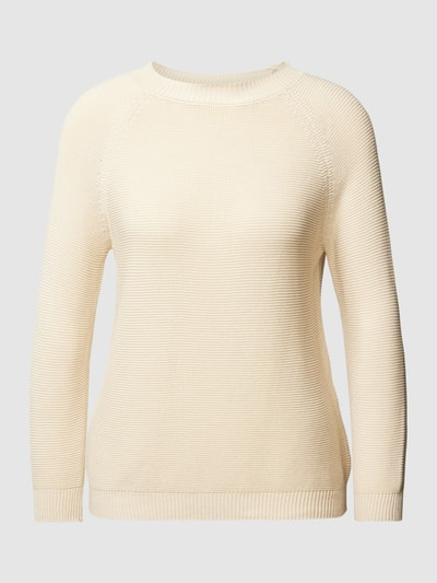 Weekend Max Mara Gebreide pullover in wit met ronde hals, model 'LINZ' Zand - 2