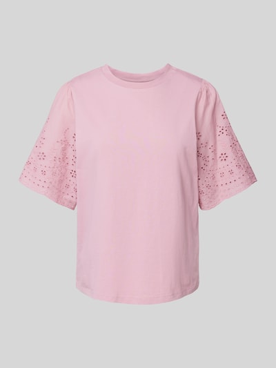 YAS T-Shirt mit Lochmuster Modell 'YASLEX' Rose 2