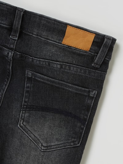 Only Korte slim fit jeans met stretch, model 'Matt' Zwart - 4