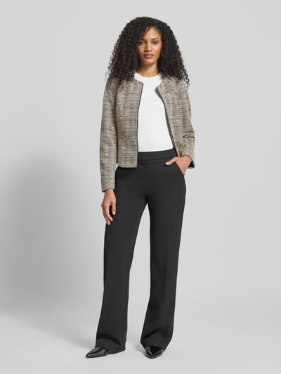 Christian Berg Woman Selection Żakiet żakardowy o kroju regular fit z okrągłym dekoltem Camel 1