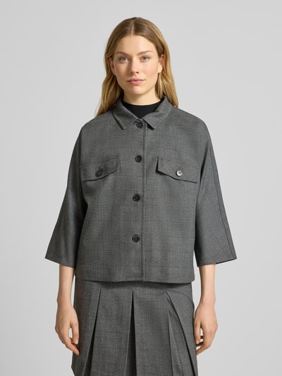 More & More Żakiet o kroju relaxed fit z listwą guzikową i rękawem o dł. 3/4 Antracytowy 4