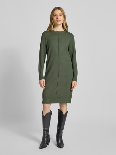 Christian Berg Woman Knielanges Strickkleid mit Rundhalsausschnitt Oliv Melange 4