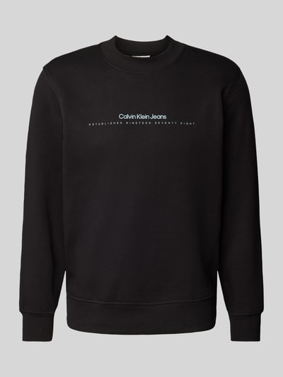 Calvin Klein Jeans Sweatshirt mit Label-Print Black 1