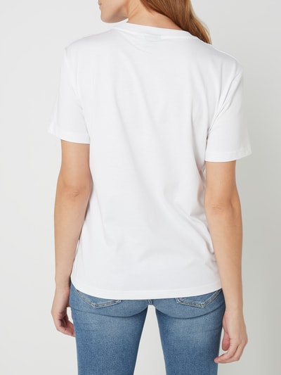 Dr. Denim T-shirt met logoprint, model 'Melrose' Wit - 5