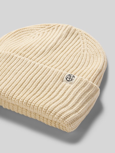 MSCH Copenhagen Czapka beanie z mieszanki wiskozy model ‘GALINE RACHELLE’ Złamany biały melanż 2