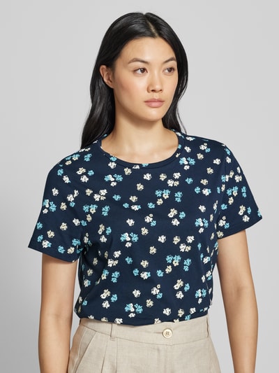 Tom Tailor T-shirt met bloemenprint Marineblauw - 3