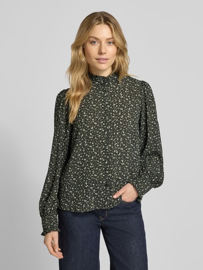 MSCH Copenhagen Relaxed Fit Bluse mit Stehkragen Modell 'Kaylen Oceanna' Khaki 4