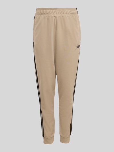 adidas Originals Spodnie dresowe krój regular fit z koniczyną Trefoil Beżowy 2