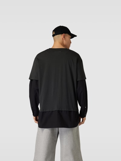 MM6 Maison Margiela T-Shirt in Layering-Optik Anthrazit 5