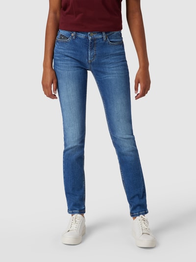 Cambio Skinny fit jeans met stretch, model 'Paris' Blauw - 4