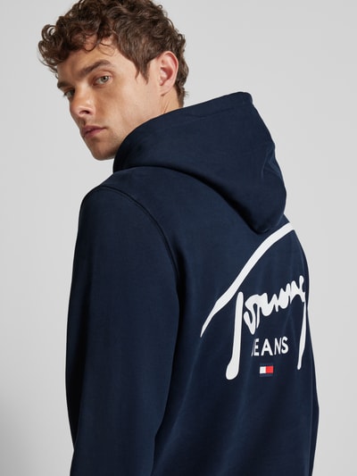 Tommy Jeans Regular fit hoodie met labelprint Marineblauw - 3