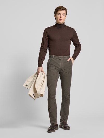 BOSS Orange Slim fit chino met achterzakken Beige - 1