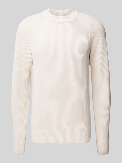 Casual Friday Strickpullover mit gerippten Abschlüssen Modell 'Kristian' Offwhite 2