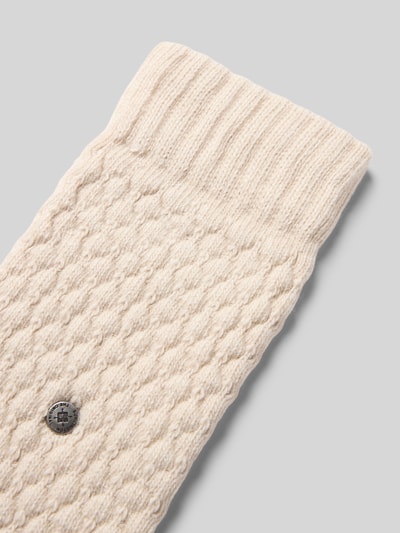 Burlington Socken mit Logo-Applikation Modell 'Orkney' Beige 2