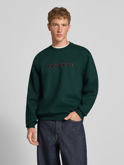 Carhartt Work In Progress Regular Fit Sweatshirt aus Baumwoll-Mix mit Logo-Stickerei Dunkelgruen 4