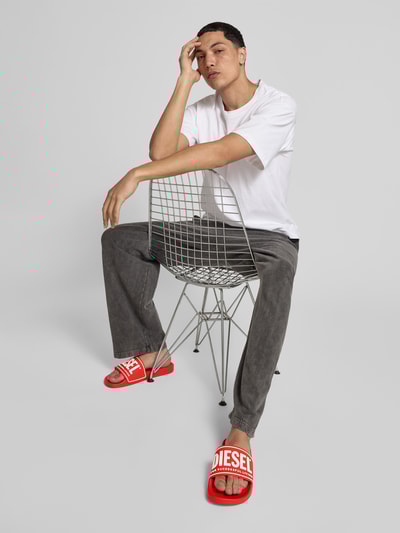 Diesel Slides mit Label-Detail Orange 1