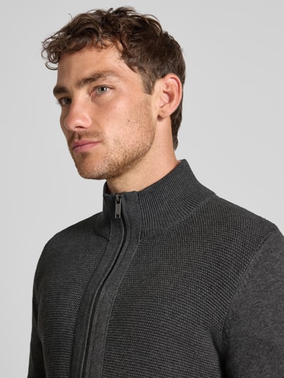 MCNEAL Strickjacke mit Stehkragen Dunkelgrau Melange 3